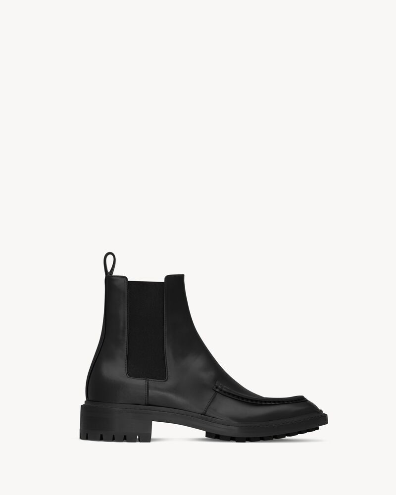 Men's black leather loafers